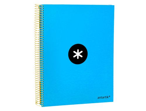 Caderno espiral din a4 antartik capa forrada 120 f 100 gr quadricula 5 mm 5 bandas de cores cor azul ,  , 74582 , 8423473745827